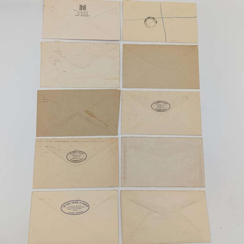 Lot of 10 vintage South African covers with different stamps