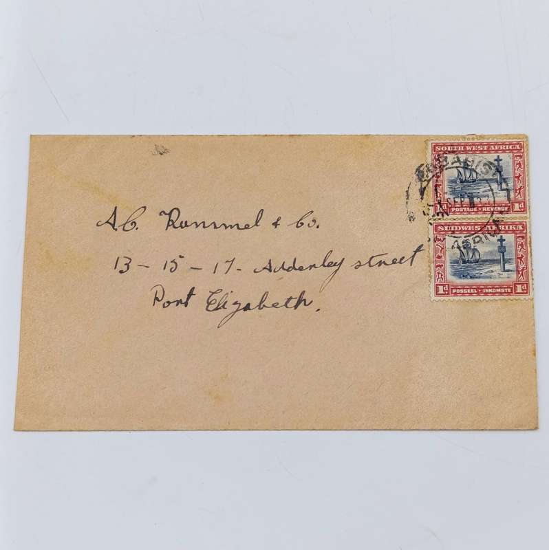 Lot of 6 Vintage 1930's South West Africa covers - all with 1d stamps in English and Afrikaans