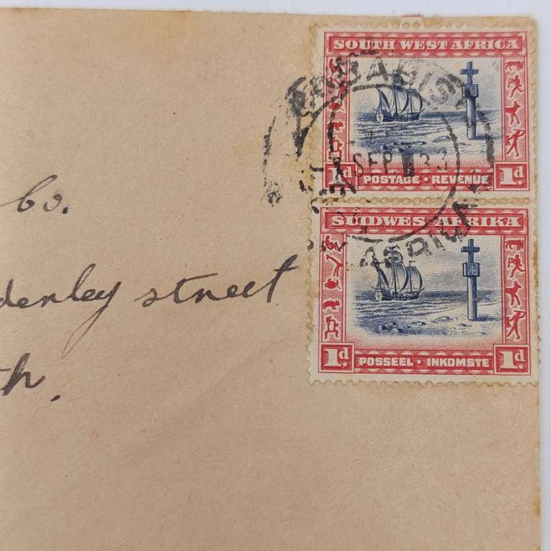 Lot of 6 Vintage 1930's South West Africa covers - all with 1d stamps in English and Afrikaans