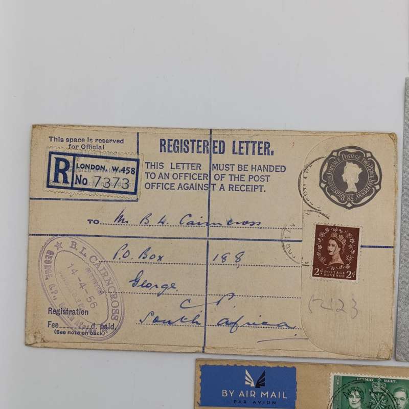 Lot of 7 vintage British Postal covers - 2 uprated and 2 air letters included