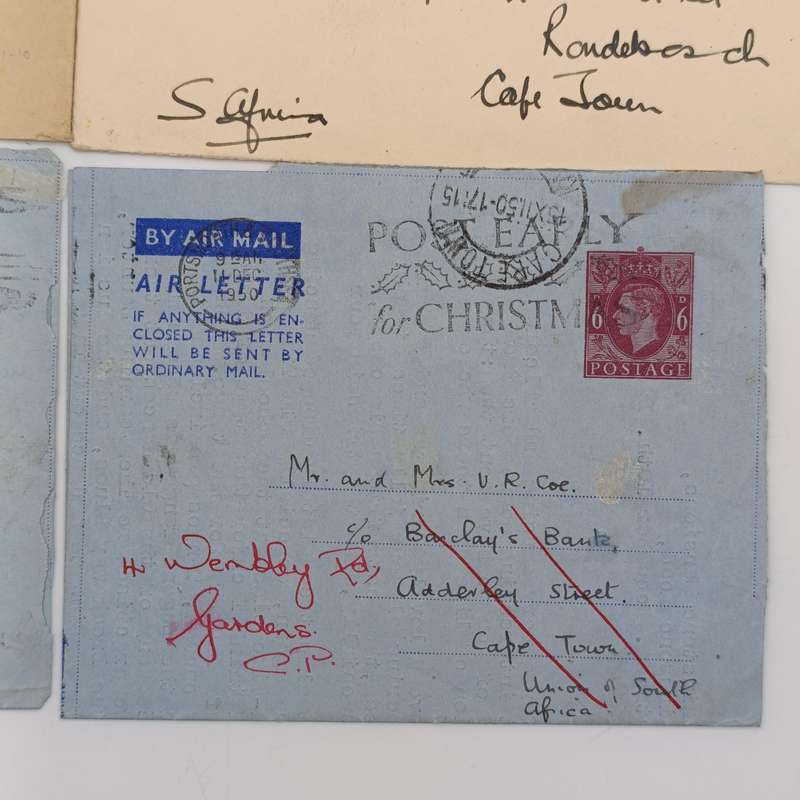 Lot of 7 vintage British Postal covers - 2 uprated and 2 air letters included