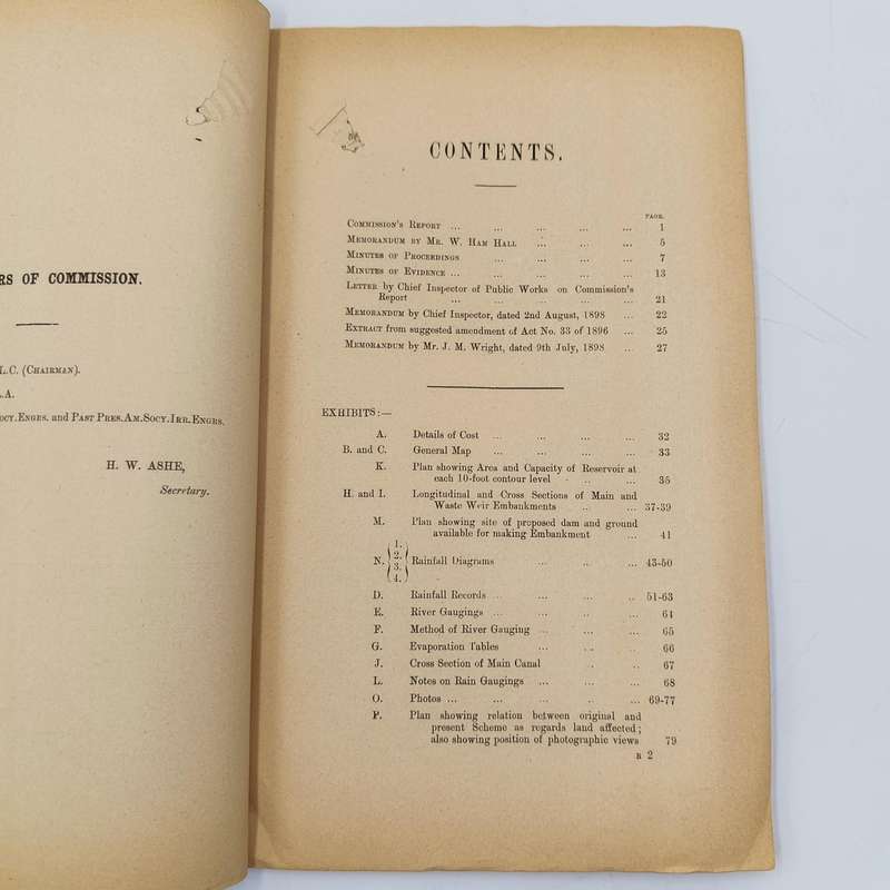 Cape of Good Hope 1899 Report of the Thebus Irrigation commission