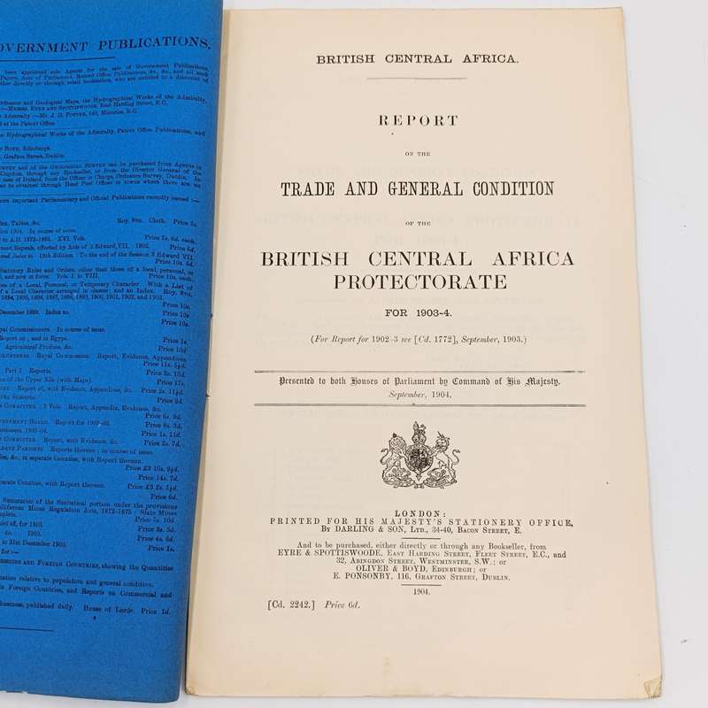 1904 British Central Africa Report on the Trade and general condition of the British Central Africa