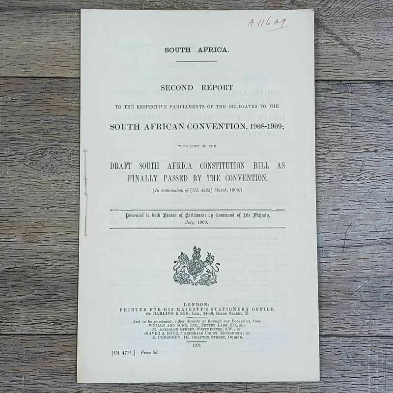 South Africa Original Second Report of the Draft Constitution Bill 1909