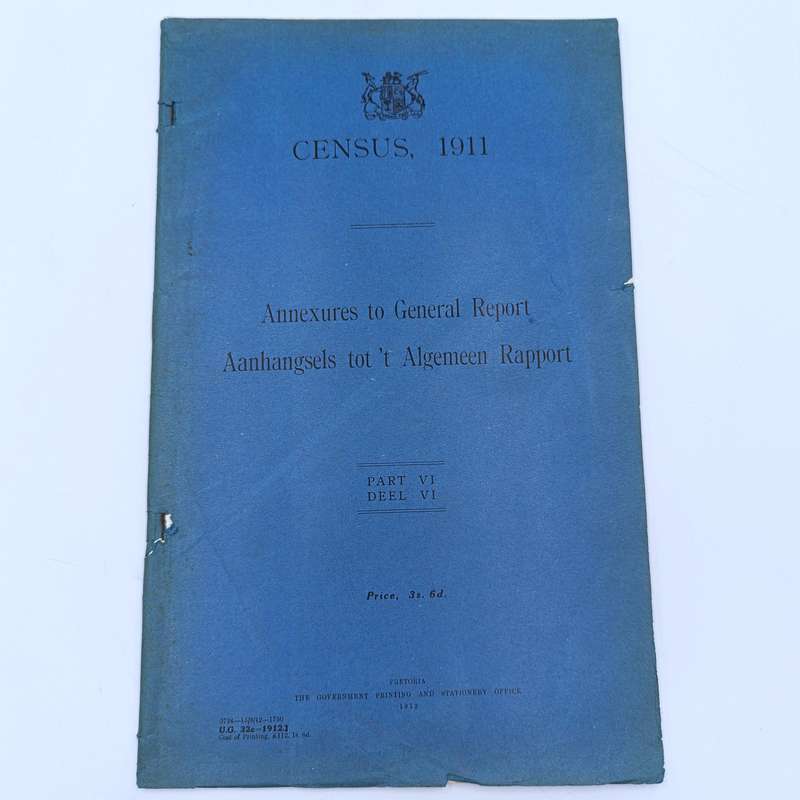 Union of South Africa Census, 1911 - Annexures to the General Report - Part 6 - Religions etc