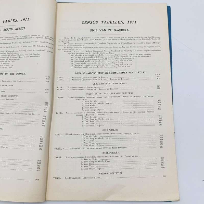 Union of South Africa Census, 1911 - Annexures to the General Report - Part 6 - Religions etc