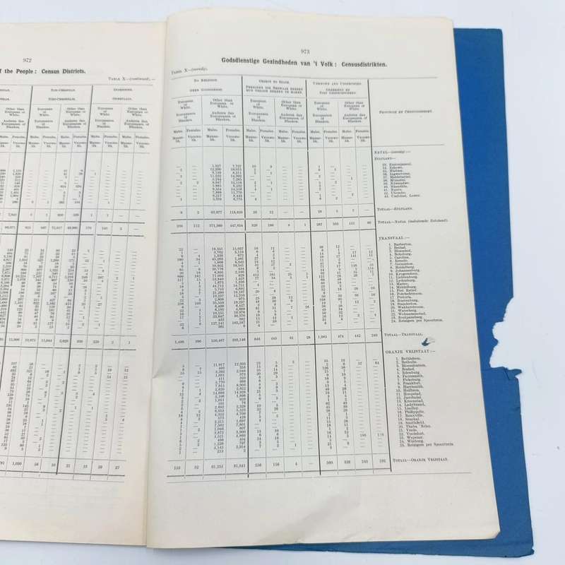 Union of South Africa Census, 1911 - Annexures to the General Report - Part 6 - Religions etc