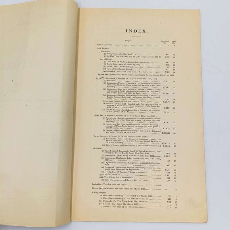 Union of South Africa Report of the Commissioner for Inland Revenue for the Year 1932-33
