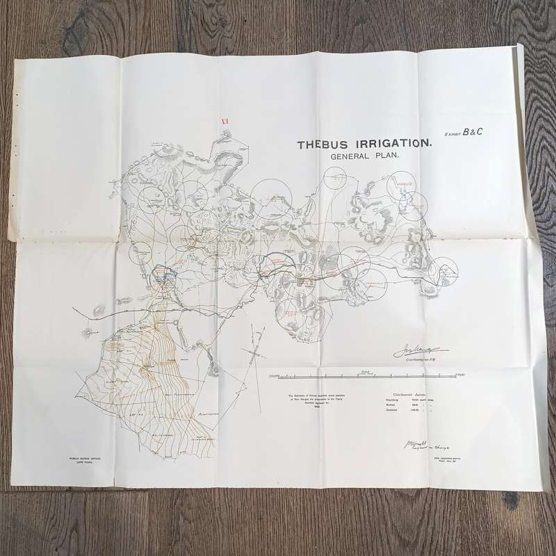 Lot of 10 maps and diagrams relating to the Thebus irrigation scheme district Cradock