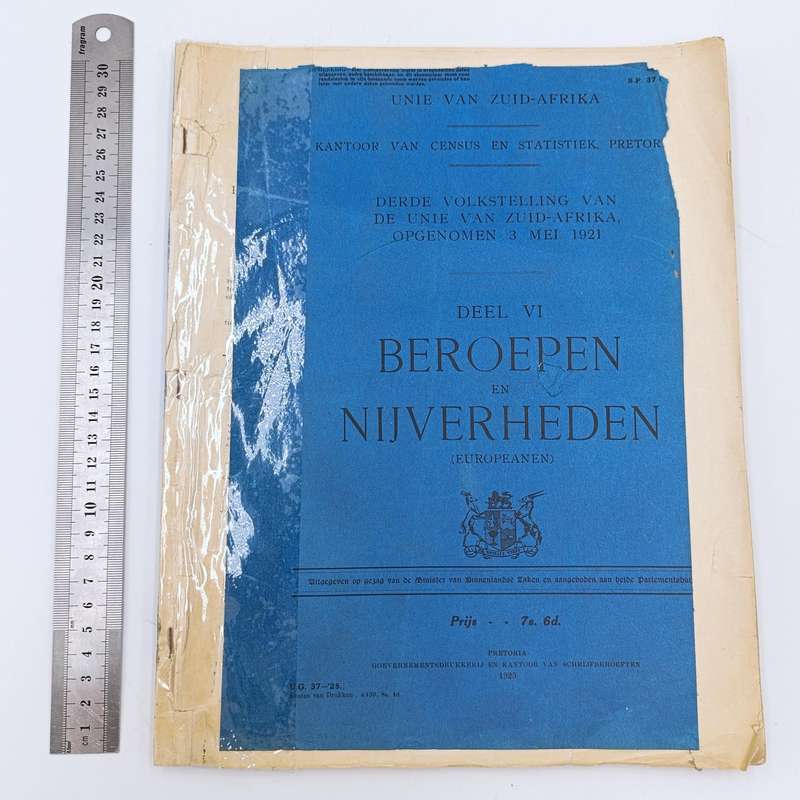 Union of South Africa - 3rd Census 1921 Personal occupation and Industry - Issued 1925