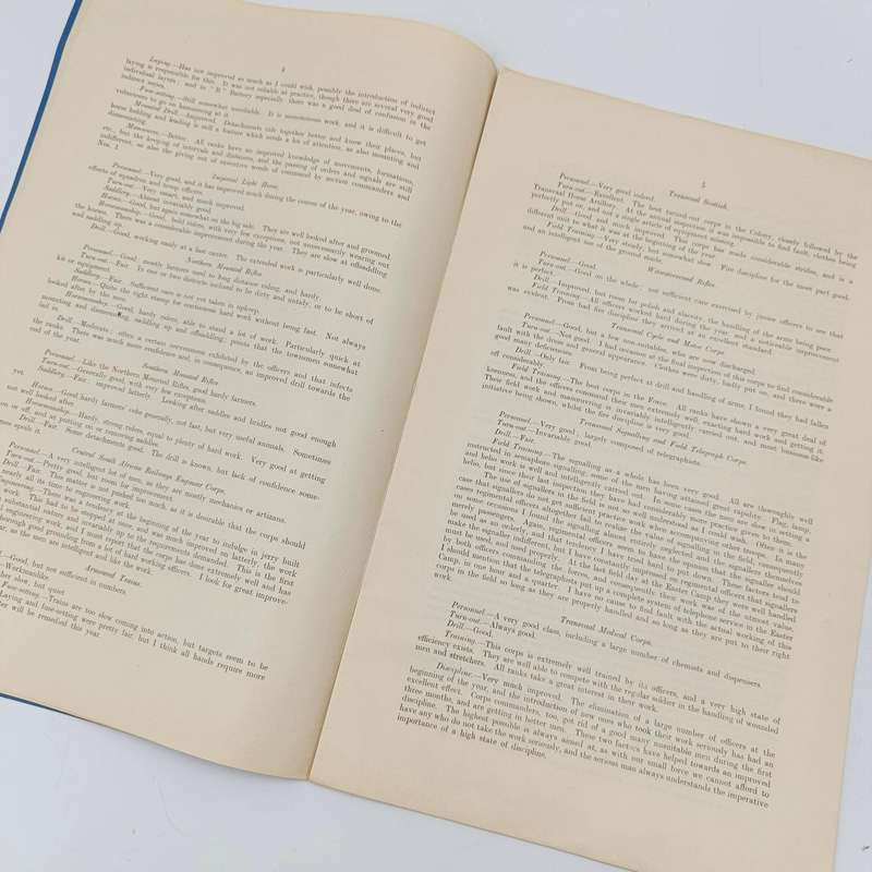 South Africa ANNUAL REPORT by Colonel Beves on the TRANSVAAL VOLUNTEERS AND CADETS