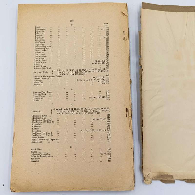 Cape of Good Hope 1899 Special Report on Colonial IRRIGATION and Hydrographic Survey with Statistics