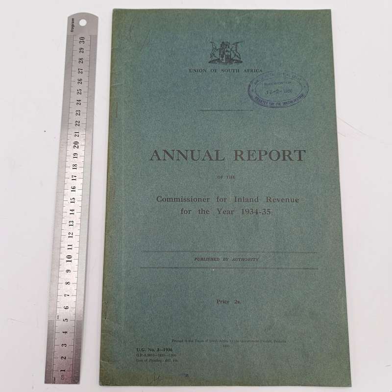 Union of South Africa 1934/35 ANNUAL Report of the Commissioner for Inland Revenue