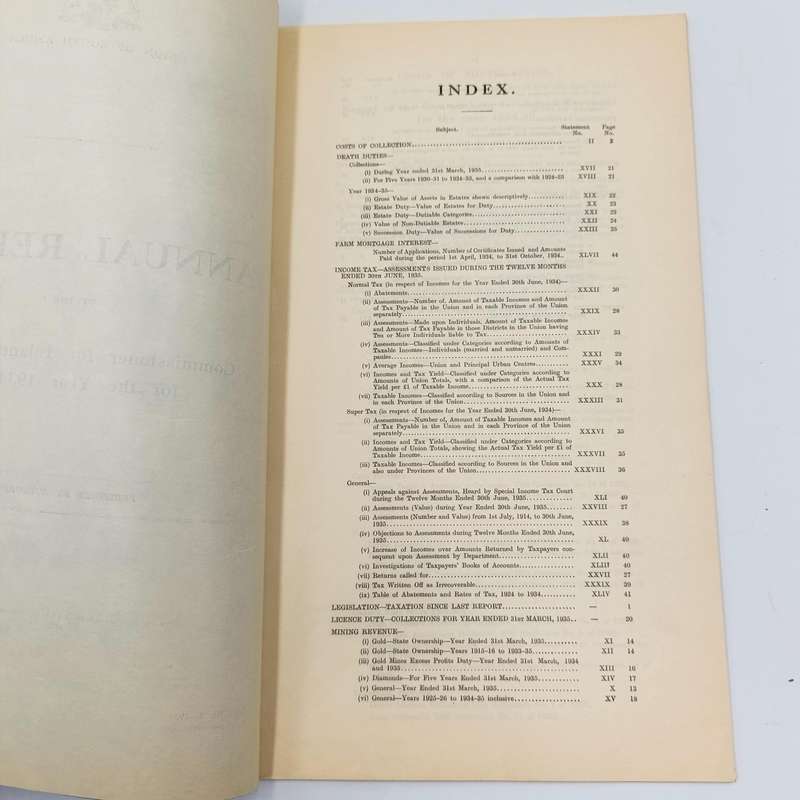 Union of South Africa 1934/35 ANNUAL Report of the Commissioner for Inland Revenue