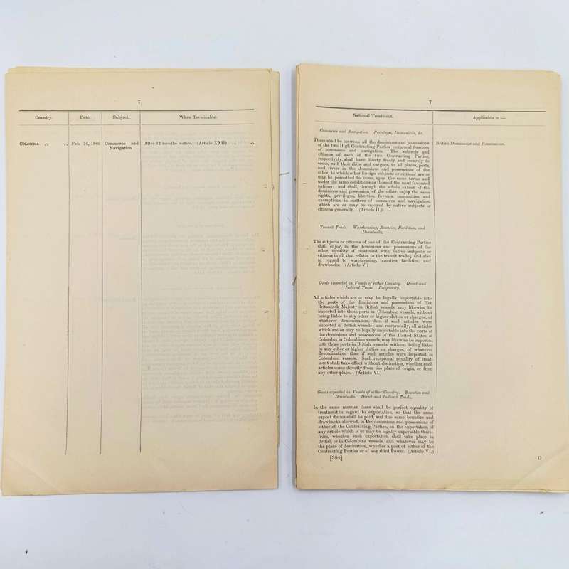 1907 Return of National Treatment Clauses in existing treaties of commerce and navigation