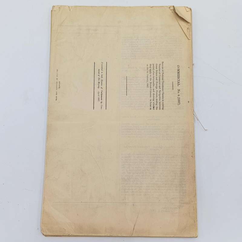1907 Return of National Treatment Clauses in existing treaties of commerce and navigation