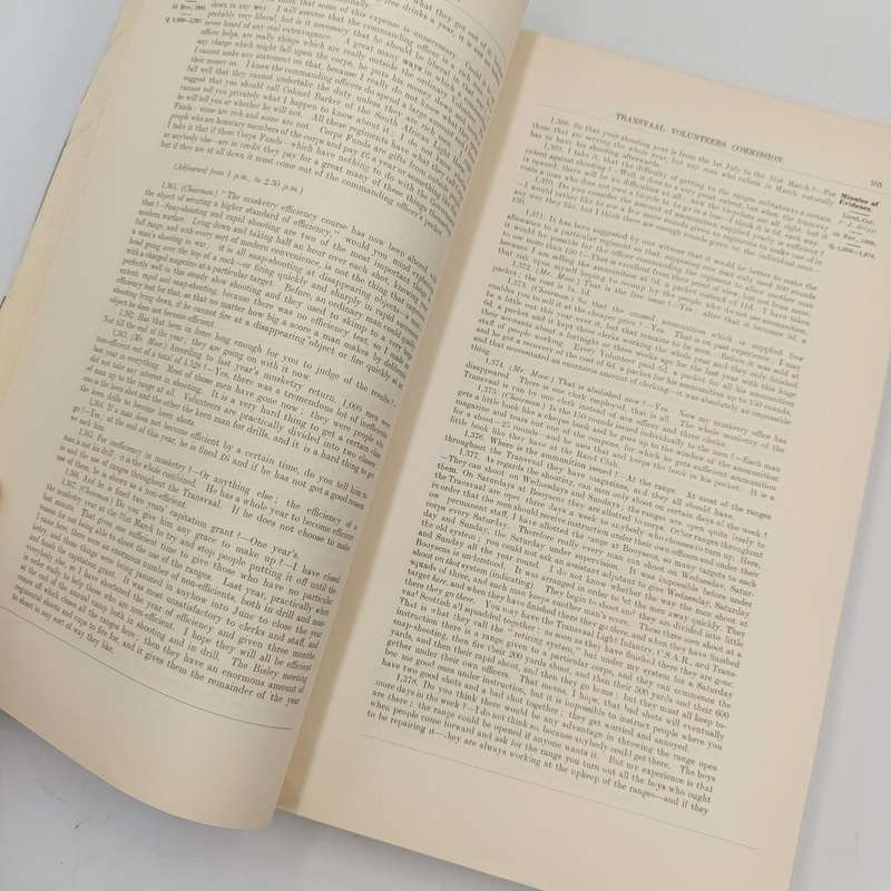 1906 Minutes of Evidence (with appendices) of the Transvaal Volunteers commission