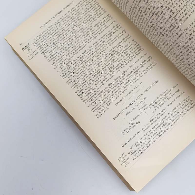 1906 Minutes of Evidence (with appendices) of the Transvaal Volunteers commission