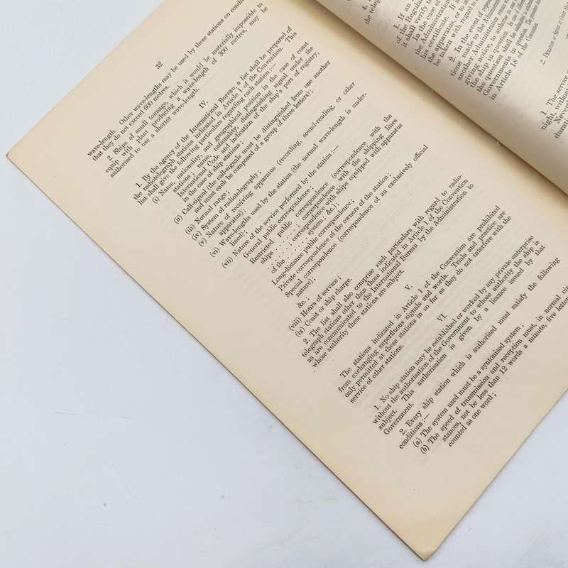 1906 Radiotelegraphic Convention document ordered by the House of Commons and signed at Berlin 1906
