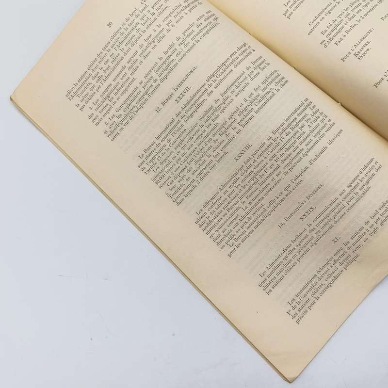 1906 Radiotelegraphic Convention document ordered by the House of Commons signed at Berlin 1906