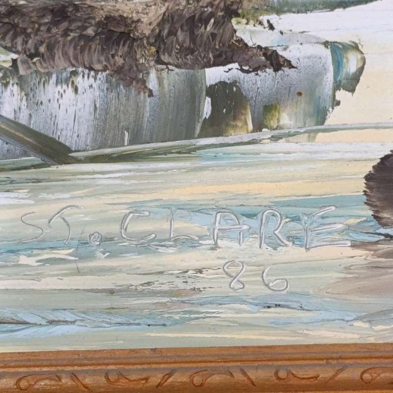St. Clare landscape painting in frame