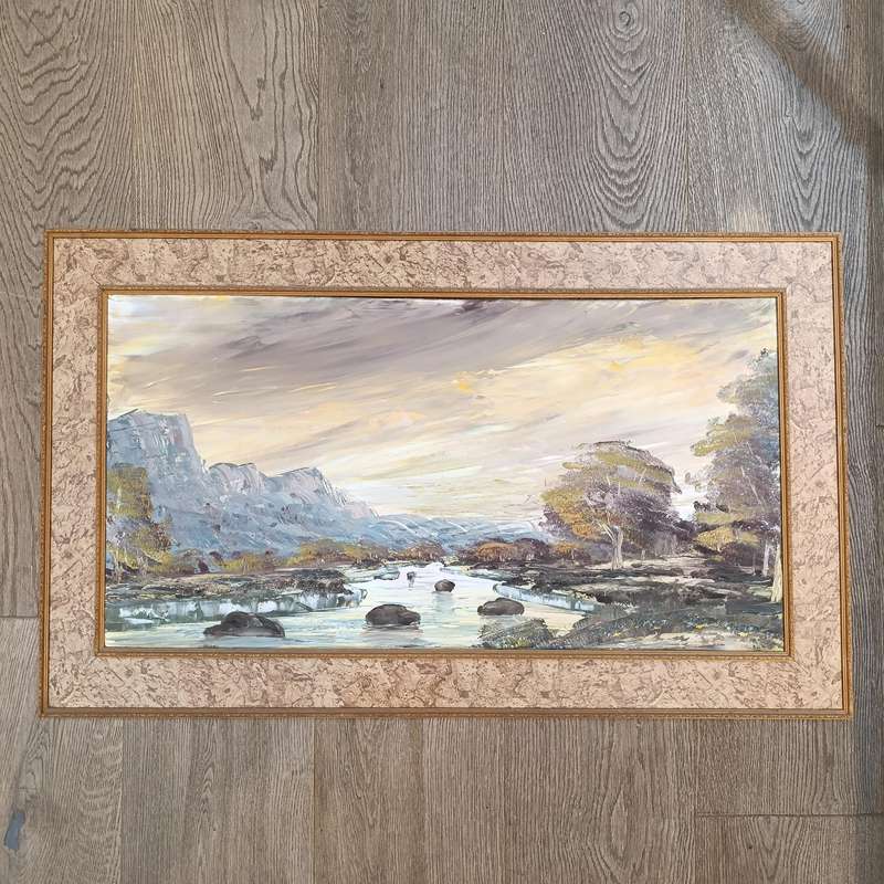 St. Clare landscape painting in frame