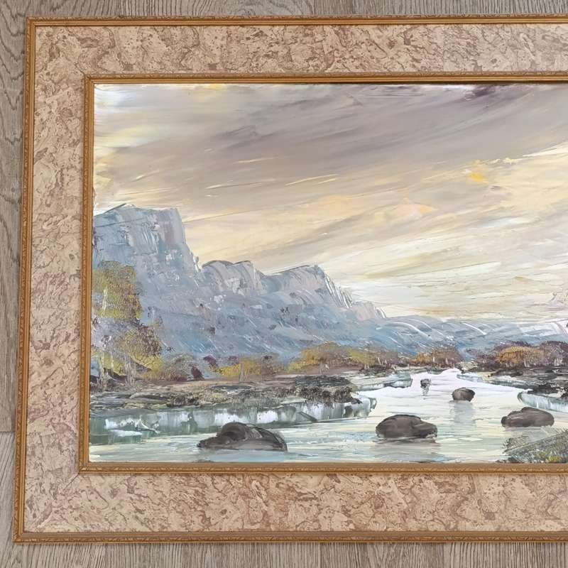 St. Clare landscape painting in frame