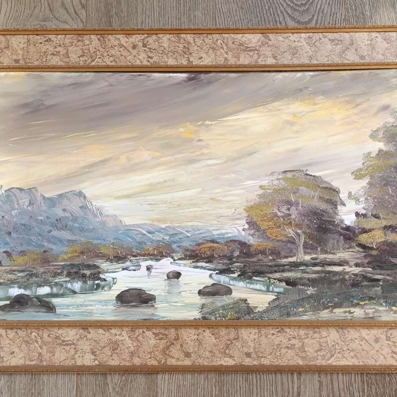 St. Clare landscape painting in frame