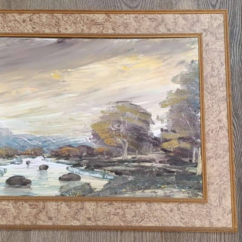 St. Clare landscape painting in frame