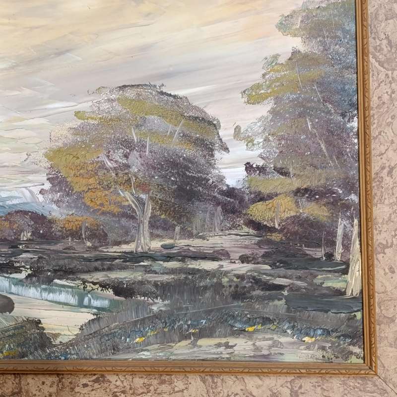 St. Clare landscape painting in frame