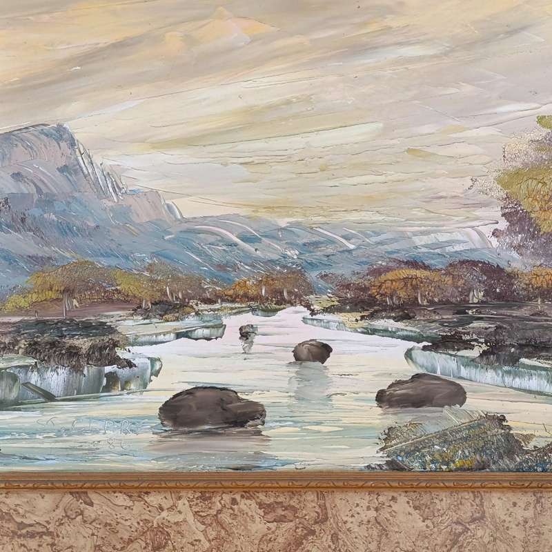 St. Clare landscape painting in frame