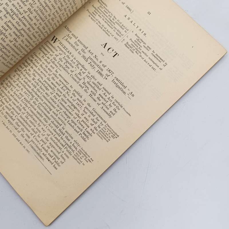 Cape of Good Hope 1903 Acts, proclamations and Government notices relating to irregation and Loans