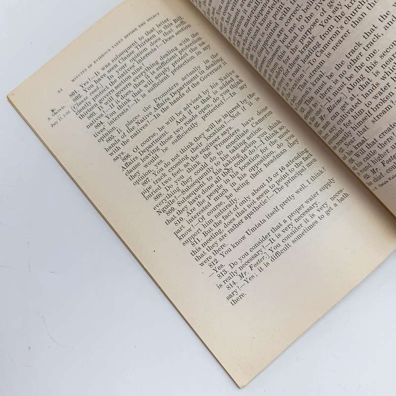 1907 Report of the Select commitee on the Umtata water supply Bill - no cover