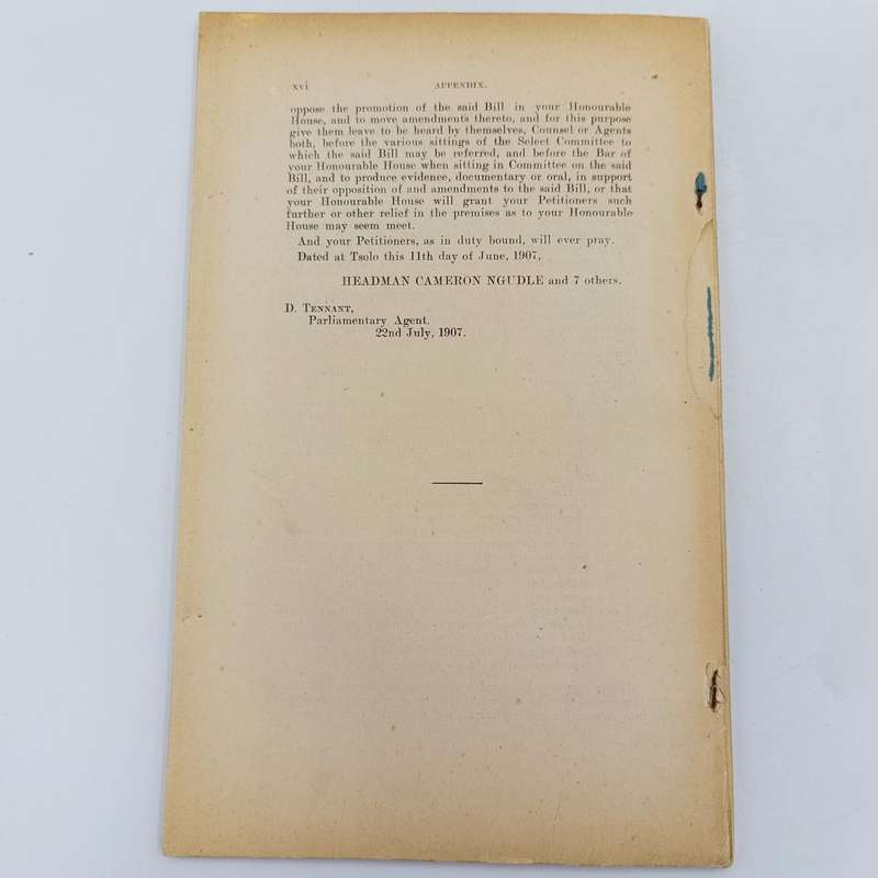 1907 Report of the Select commitee on the Umtata water supply Bill - no cover