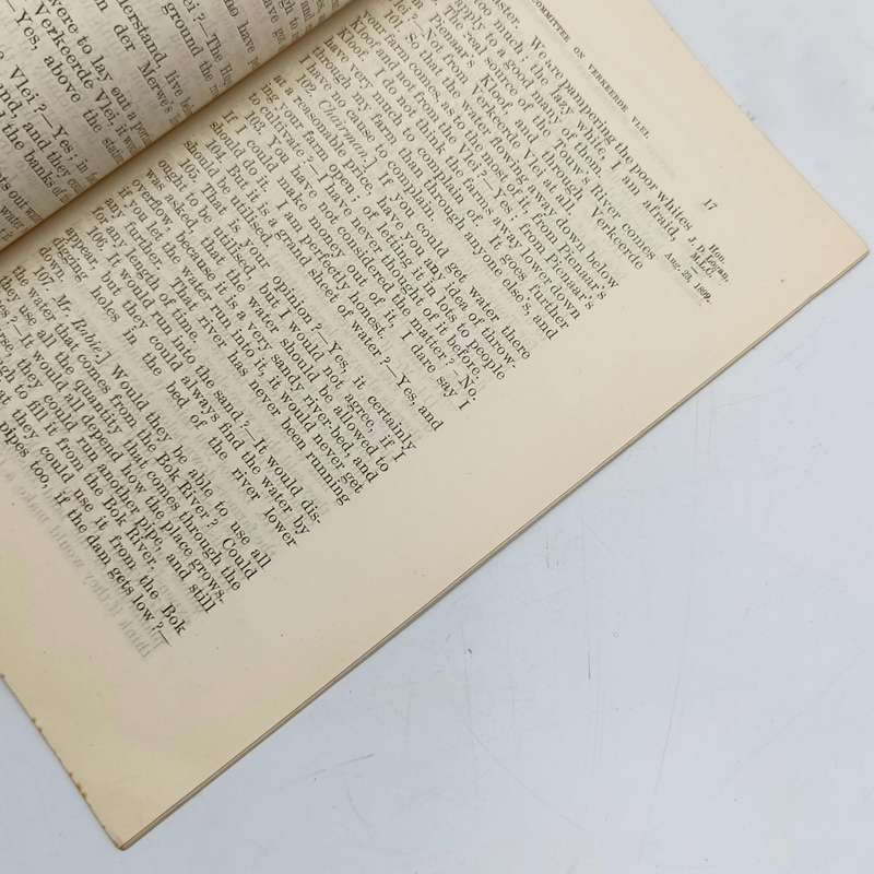 Cape of Good Hope 1899 Report of the Select committee on Verkeerde Vlei (no back cover)