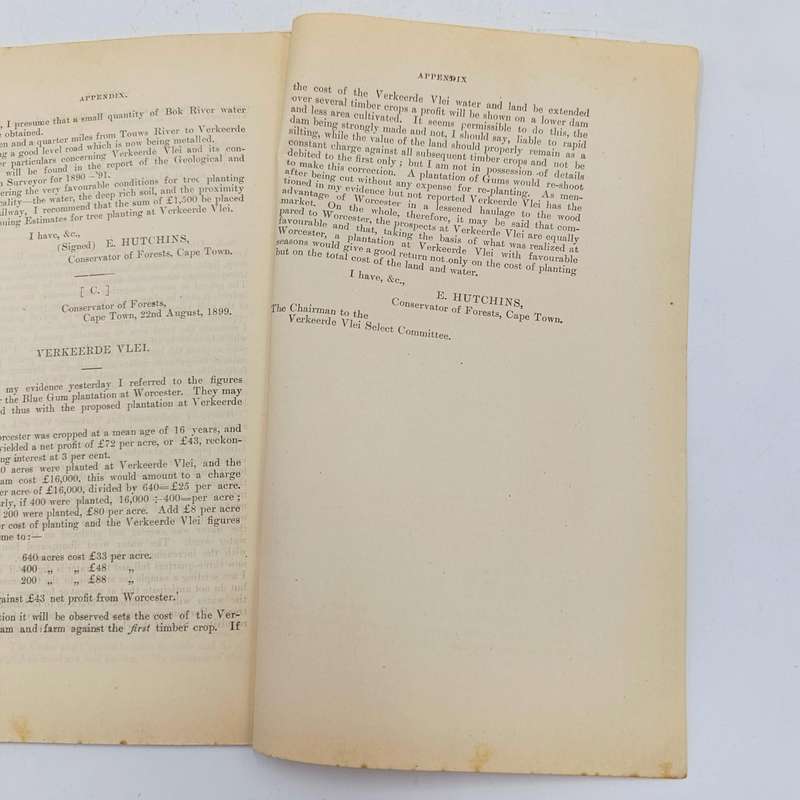 Cape of Good Hope 1899 Report of the Select committee on Verkeerde Vlei (no back cover)