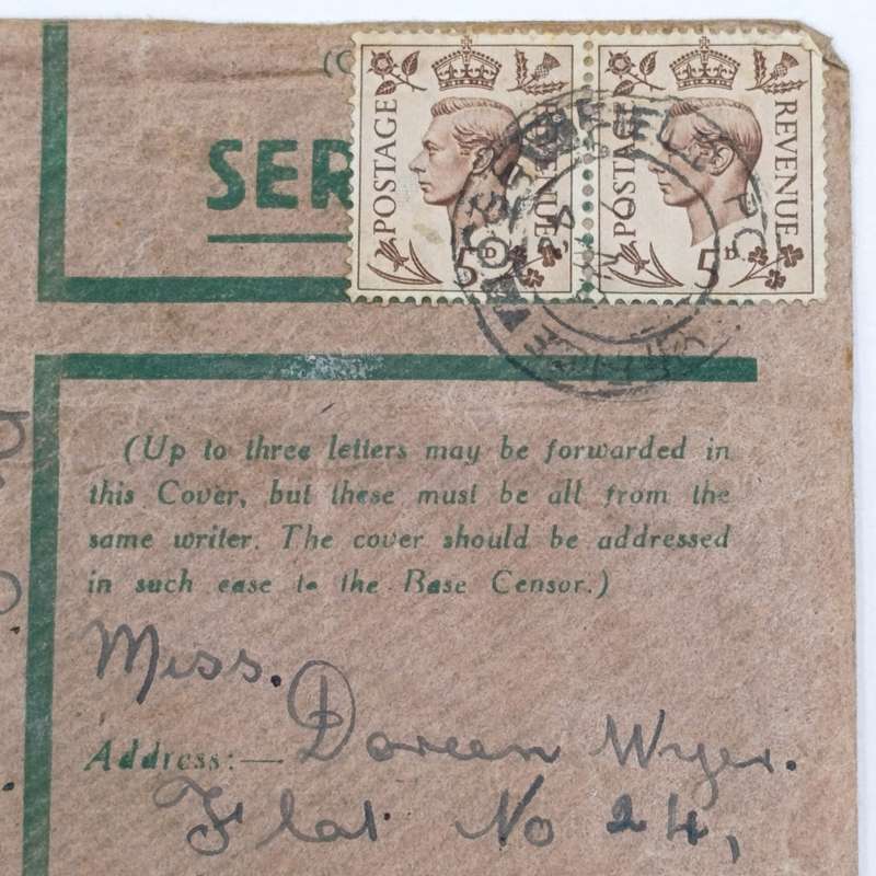 WW2 Active Service letter cover - passed by censor 130 - sent through Field Post Office 550