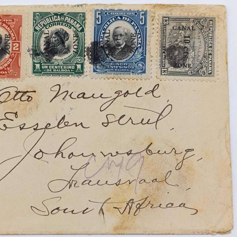 Panama Canal Zone cover to Johannesburg, South Africa