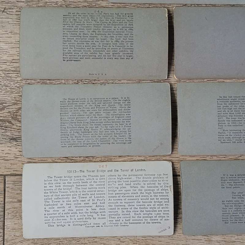 Lot of 25 Antique stereoscope photo cards of Buildings and architectural structures