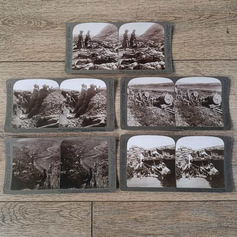 Lot of 15 Antique RUSSO-Japanese war stereoscope photo cards