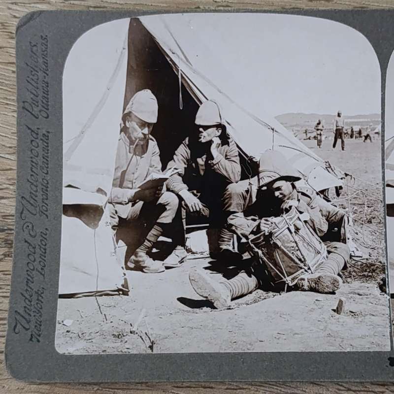 Boer War stereoscope card - The English Drummer Boy's letter after victory at Colesberg
