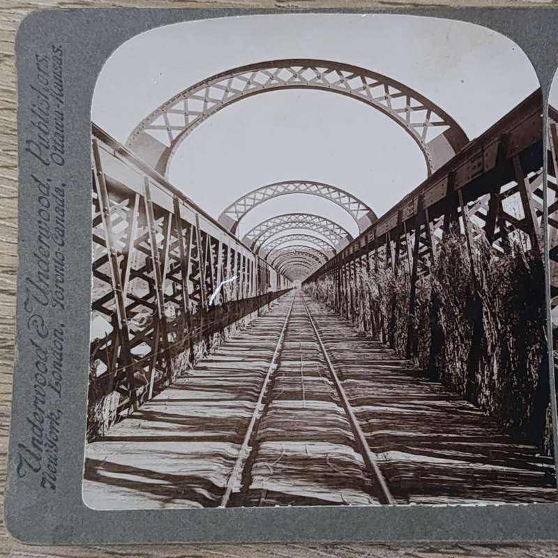 Boer War stereoscope card - Great Orange River Bridge which the Boers failed to destroy