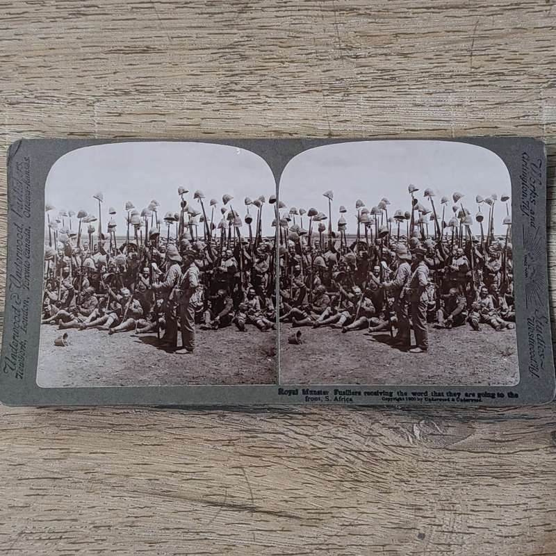 Boer War stereoscope card - Royal Munster Fusiliers