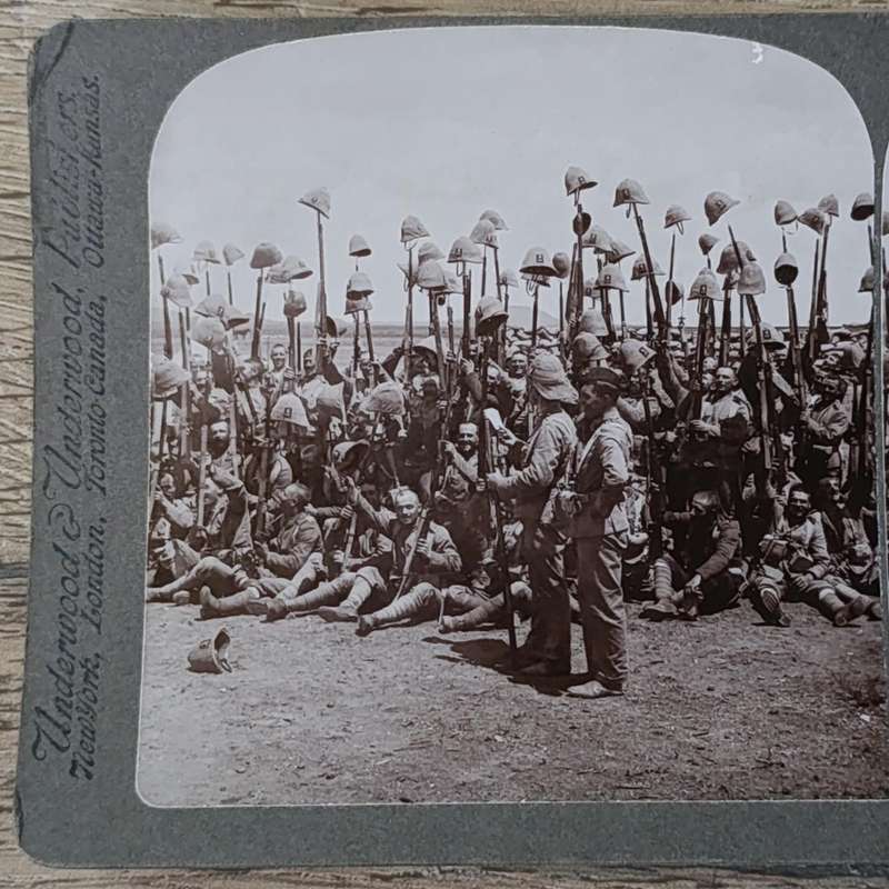 Boer War stereoscope card - Royal Munster Fusiliers