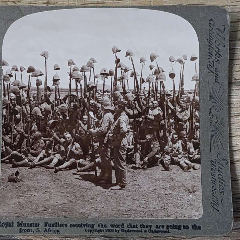 Boer War stereoscope card - Royal Munster Fusiliers