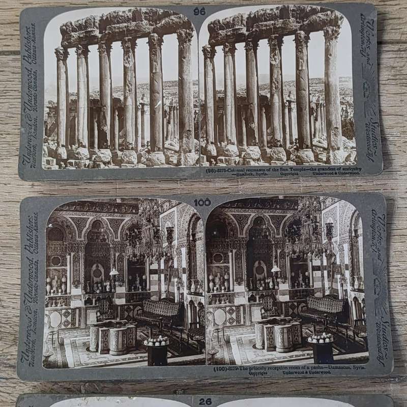 Lot of 9 antique SYRIA stereocards