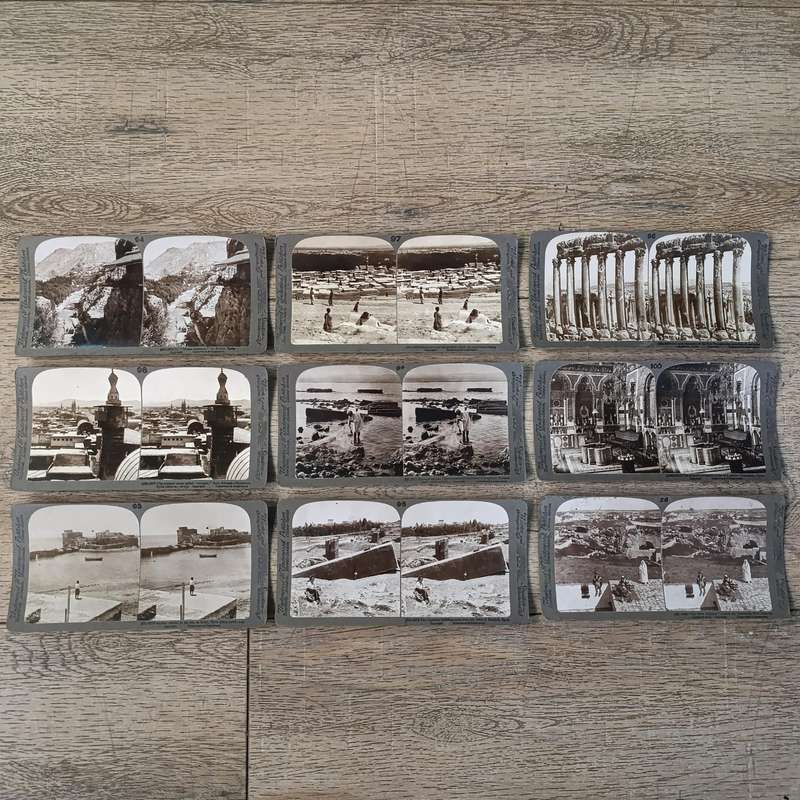 Lot of 9 antique SYRIA stereocards