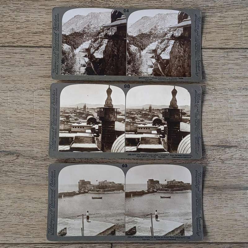Lot of 9 antique SYRIA stereocards
