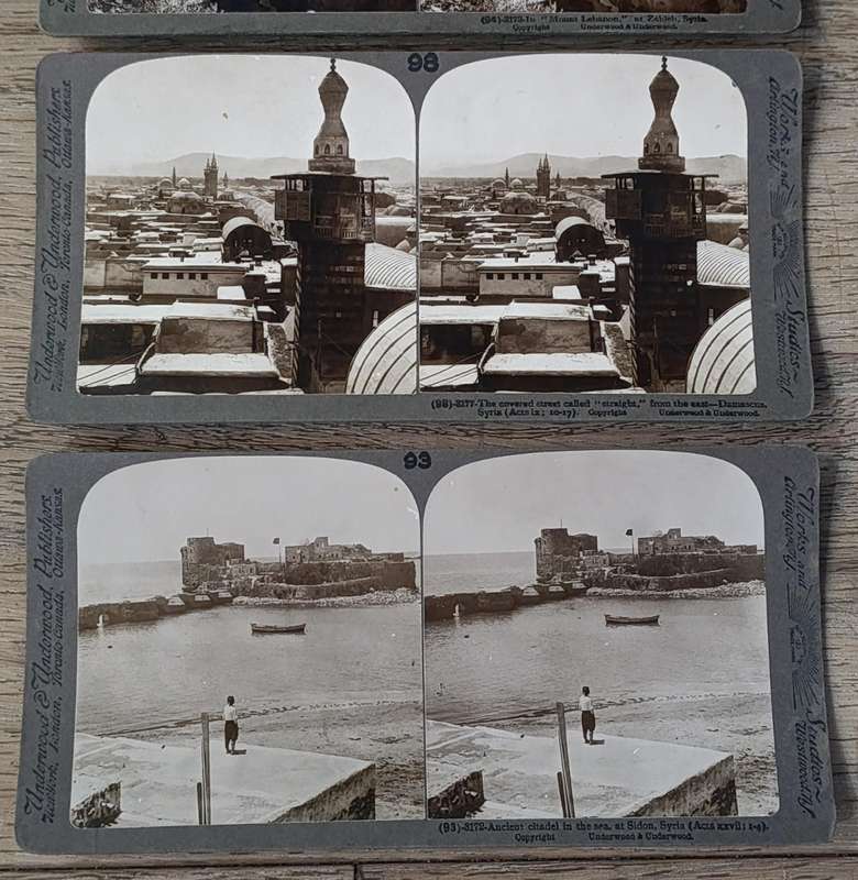 Lot of 9 antique SYRIA stereocards