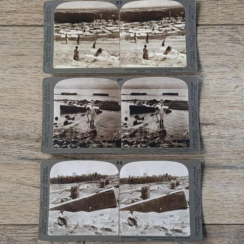Lot of 9 antique SYRIA stereocards